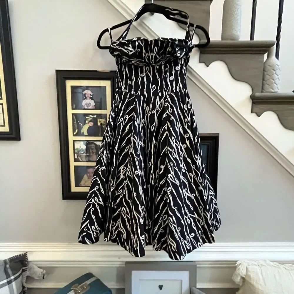 Girls From Savoy Black Layered Dance Skirt Halter Dress sz 0